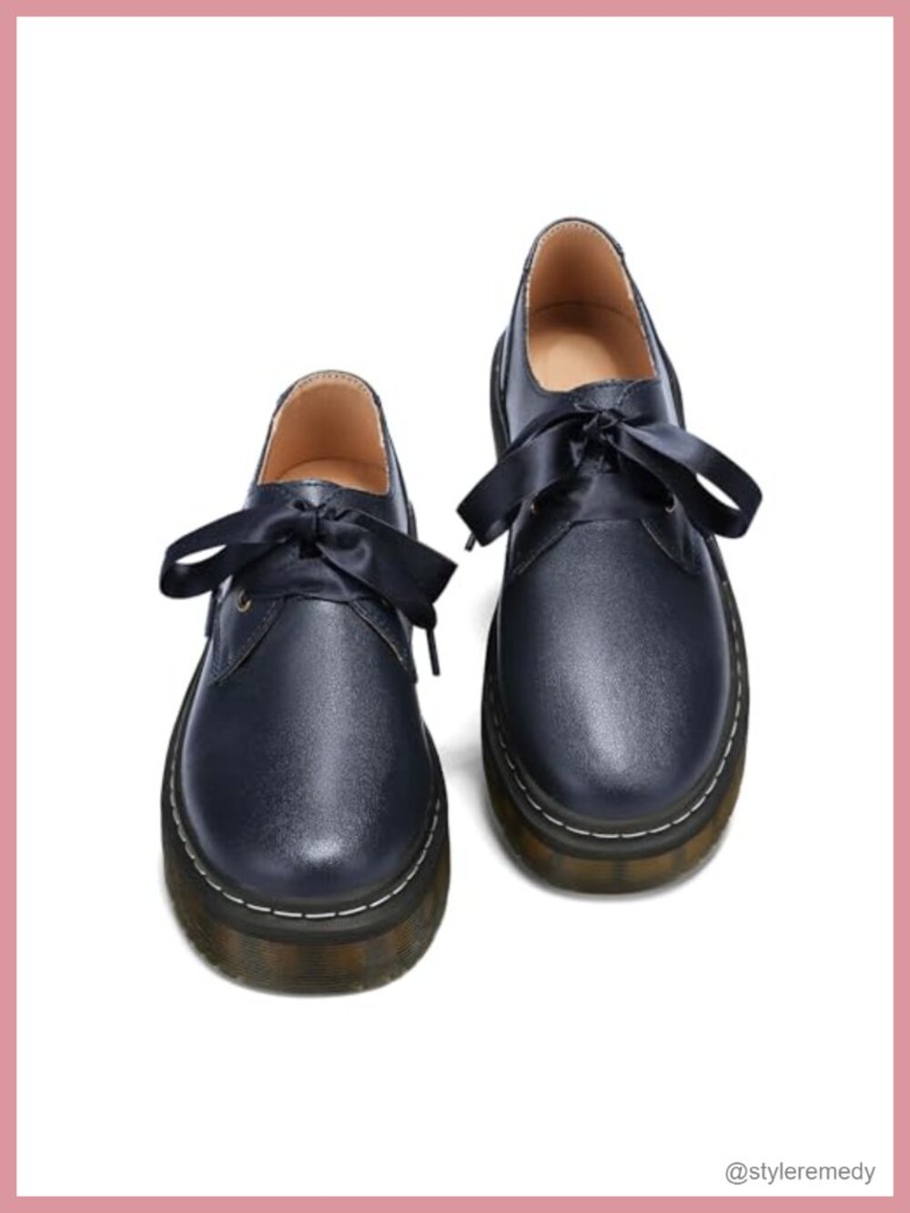 Women Lace-Up Platform Chunky Loafers Lug Sole Oxford Dress Shoes